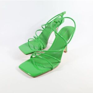 Marc Fisher Dareta Square Toe Pump Sandal Women's Sandal - BRIGHT GREEN Size 8M